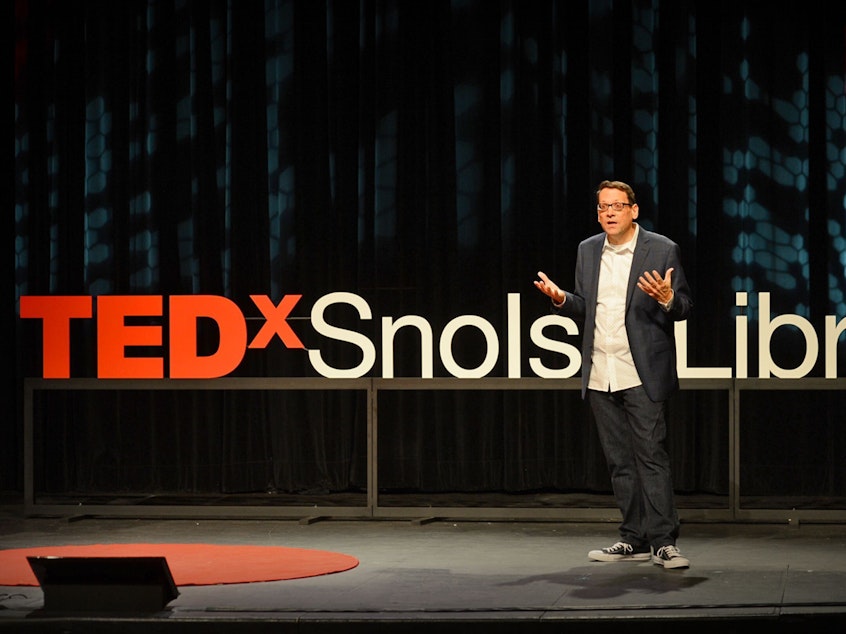 Bill Bernat on the TEDx stage.