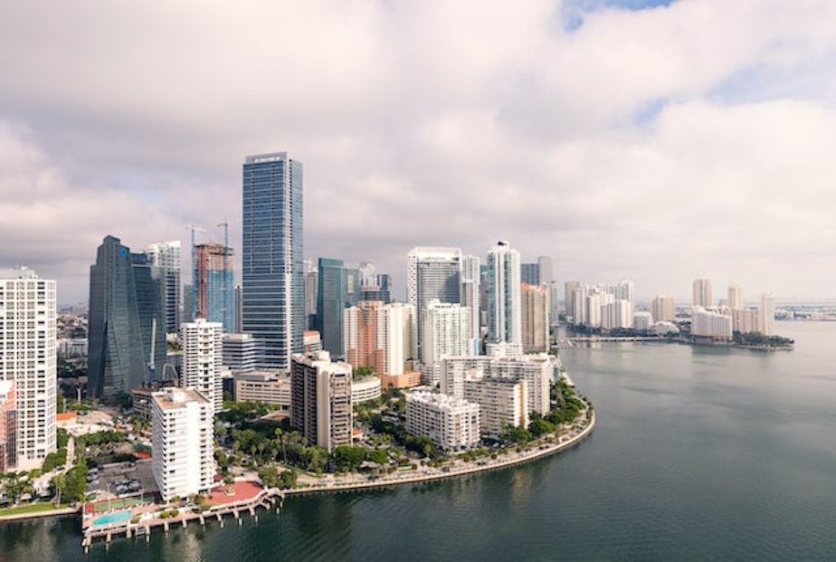 caption: The Miami waterfront. 