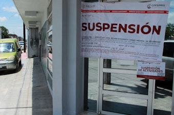 caption: Mexican health authorities suspended operation at this medical clinic in Matamoros, Tamaulipas after reports that a number of cosmetic surgery patients were exposed to a potentially deadly fungal meningitis. Twelve patients with probable or confirmed cases died.