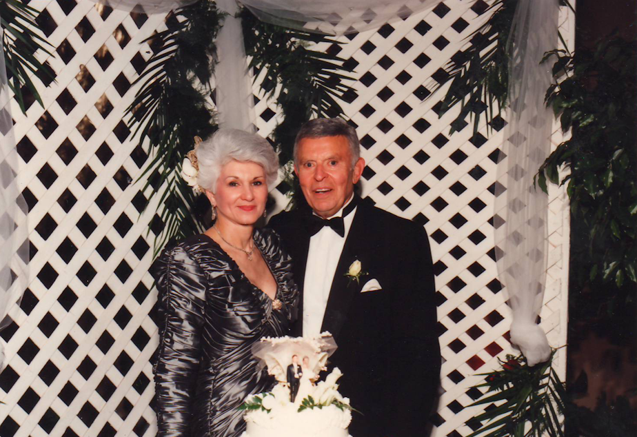 caption: Becky and Jack Benaroya celebrate their 50th wedding anniversary. 