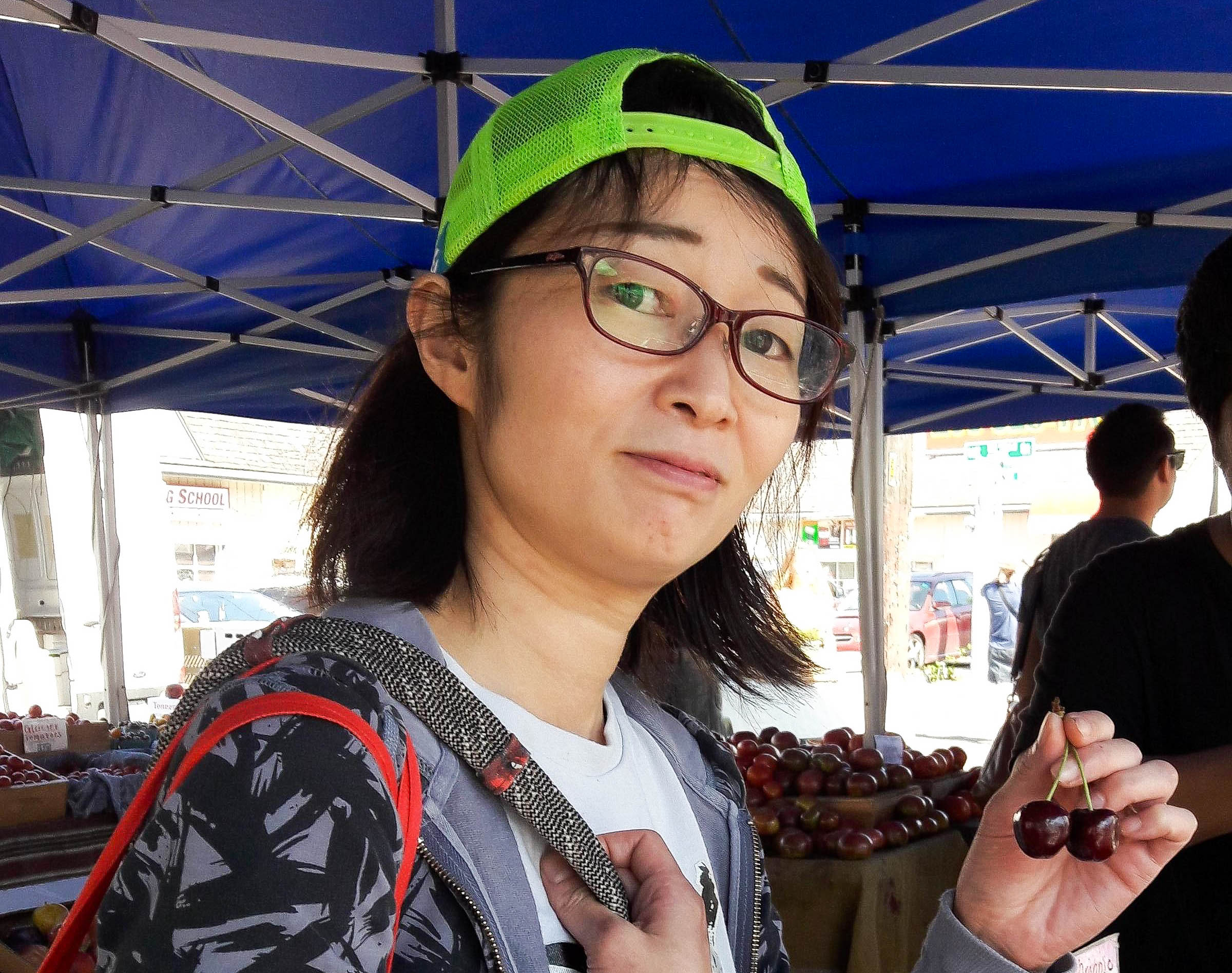 caption: Chef Mutsuko Soma at the University District farmer's market.  