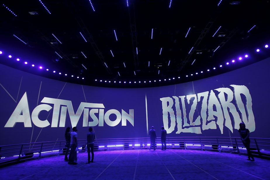 caption: The Activision Blizzard Booth during the Electronic Entertainment Expo in Los Angeles, June 13, 2013. The Federal Trade Commission said Thursday, Dec. 8, 2022, that it is suing to block Microsoft’s planned $69 billion takeover of video game company Activision Blizzard, saying it could suppress competitors to its Xbox game consoles and its growing games subscription business.