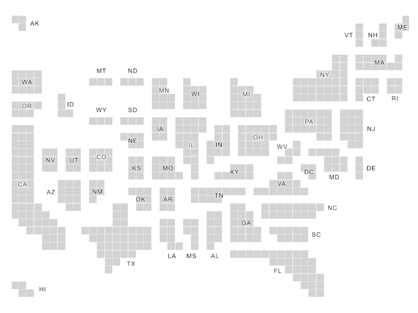 caption: This map, showing each state's number of Electoral College votes following the 2010 census, will change after the first results of the 2020 national head count are released on Monday.