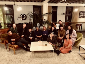 caption: Participants at the inaugural Curiosity Club dinner on January 24, 2019 at The Cloud Room with food by Plum Bistro.