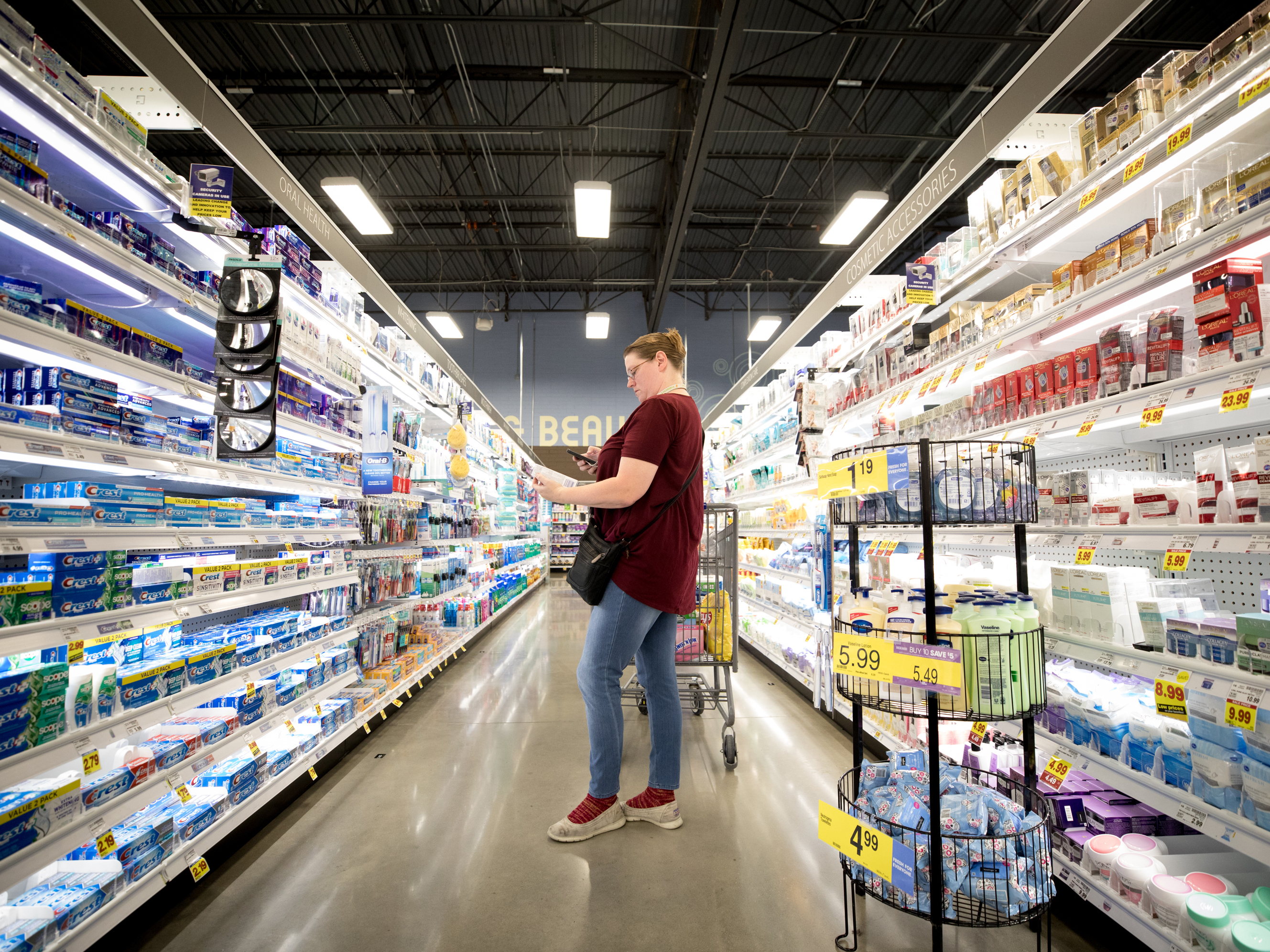 caption: Teri Smith is one of over 130,000 workers who shop and deliver groceries for Instacart. Smith, 46, has worked for Instacart in Arlington, Texas, since August 2018.
