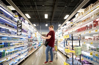 caption: Teri Smith is one of over 130,000 workers who shop and deliver groceries for Instacart. Smith, 46, has worked for Instacart in Arlington, Texas, since August 2018.
