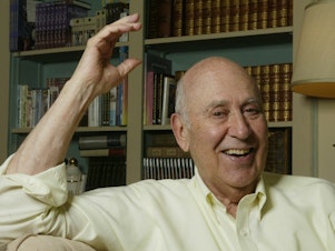 caption: Actor, director and author Carl Reiner, pictured at his home in Beverly Hills, Calif., in May 2003.