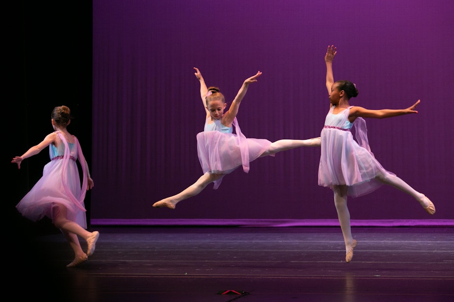 caption: Students in Spectrum's dance school perform