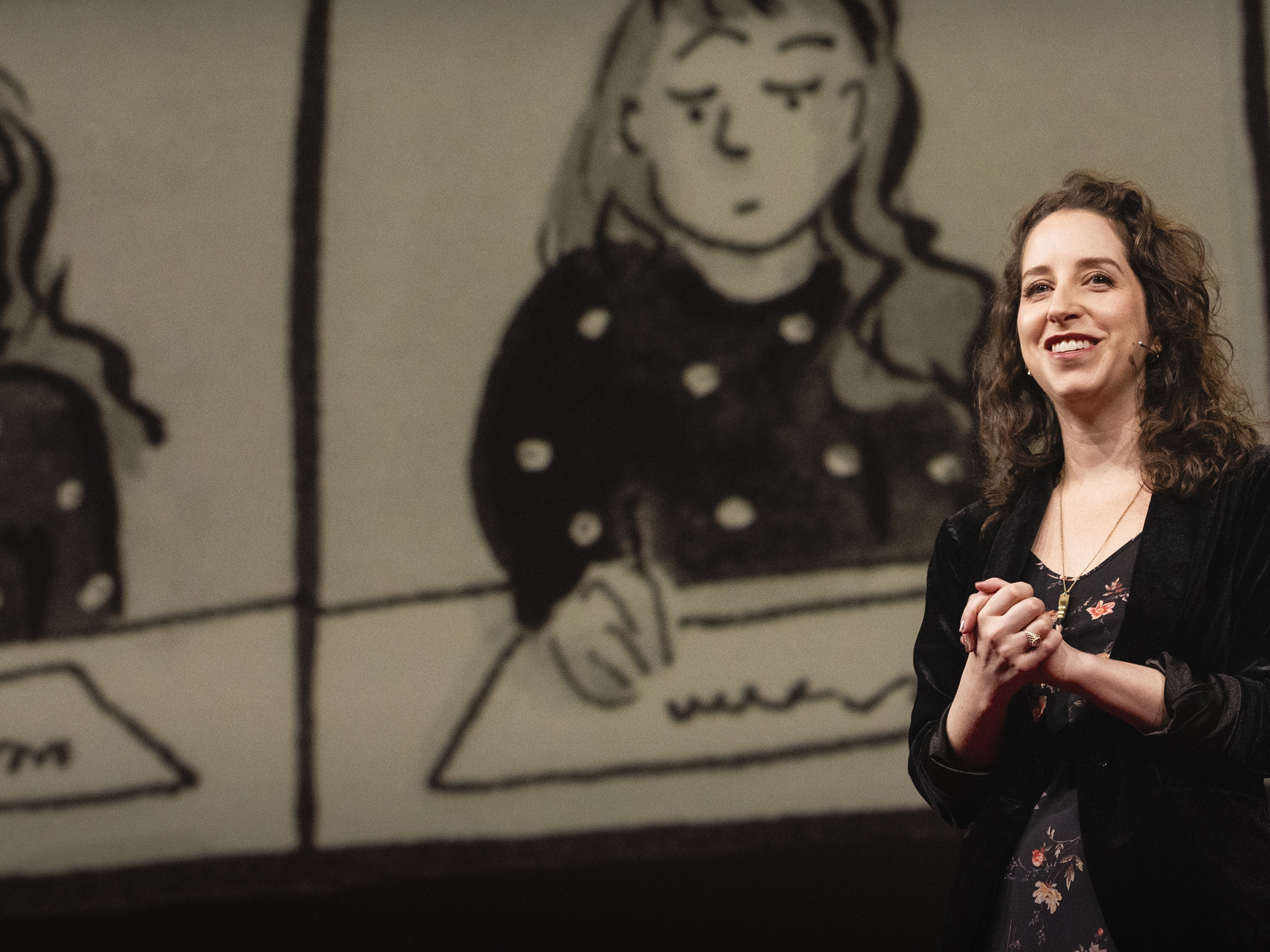 caption: Amy Kurzweil speaks at TED2024