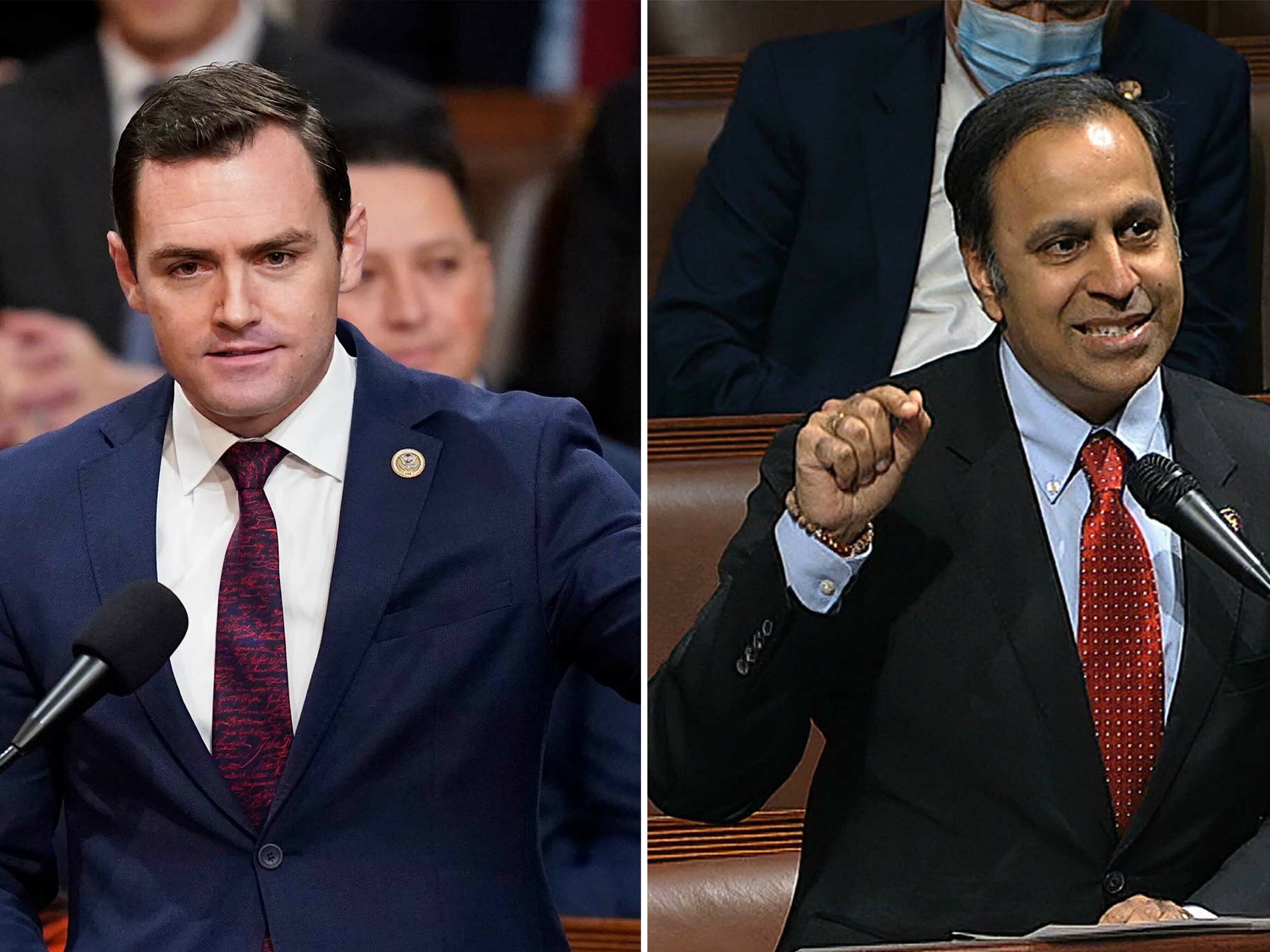 caption: Left to right: Wisc GOP Rep Mike Gallagher & Il Dem Raja Krishnamoorthi