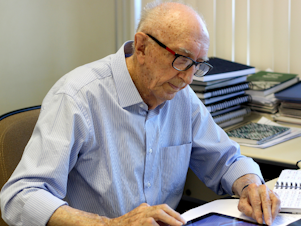 caption: Walter Orthmann has worked for the same company in Brazil for 84 years and counting. He turned 100 this month.