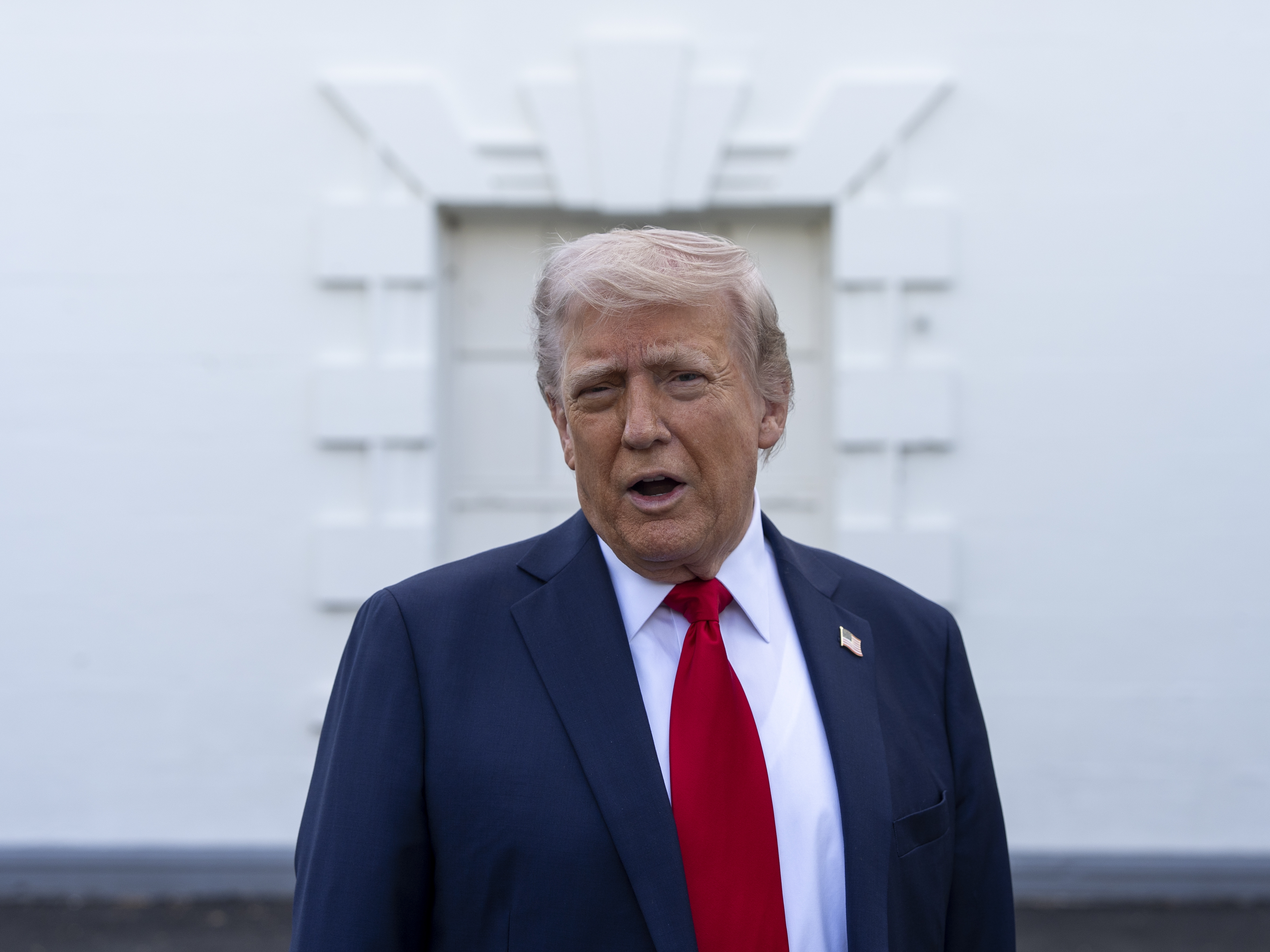caption: President Donald Trump speaks with reporters at the White House on Wednesday in Washington. Many oil and gas company executives, particularly the larger ones, initially celebrated Trump's return as president. But lately, that optimism for higher oil company profits appears to have faded amid growing fears of a recession.