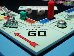 A detail of the new updated Monopoly board game is seen at the London Toy Fair on January 25, 2006 in London. The Toy Fair, held at the ExCeL centre, is the leading UK exhibition for the industry.