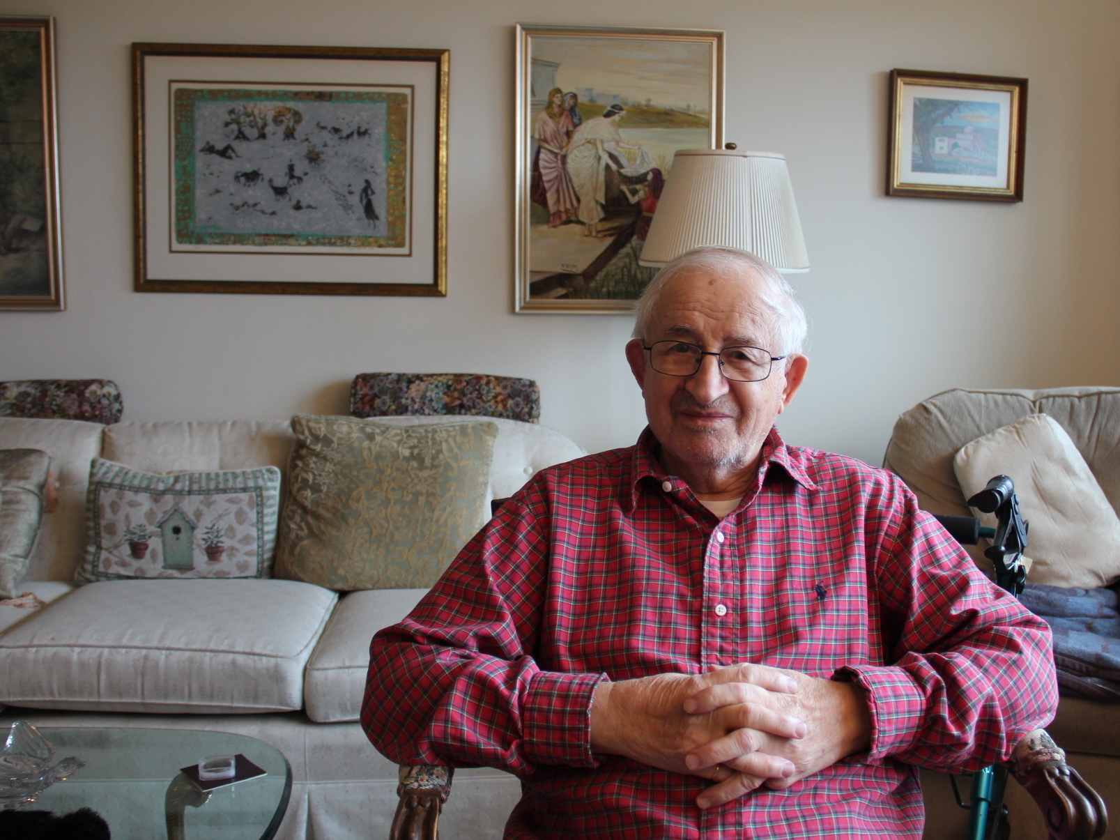 caption: Sam Gottesman, 95, in his Squirrel Hill apartment in Pittsburgh. Gottesman survived the Holocaust, and eventually came to Pittsburgh.