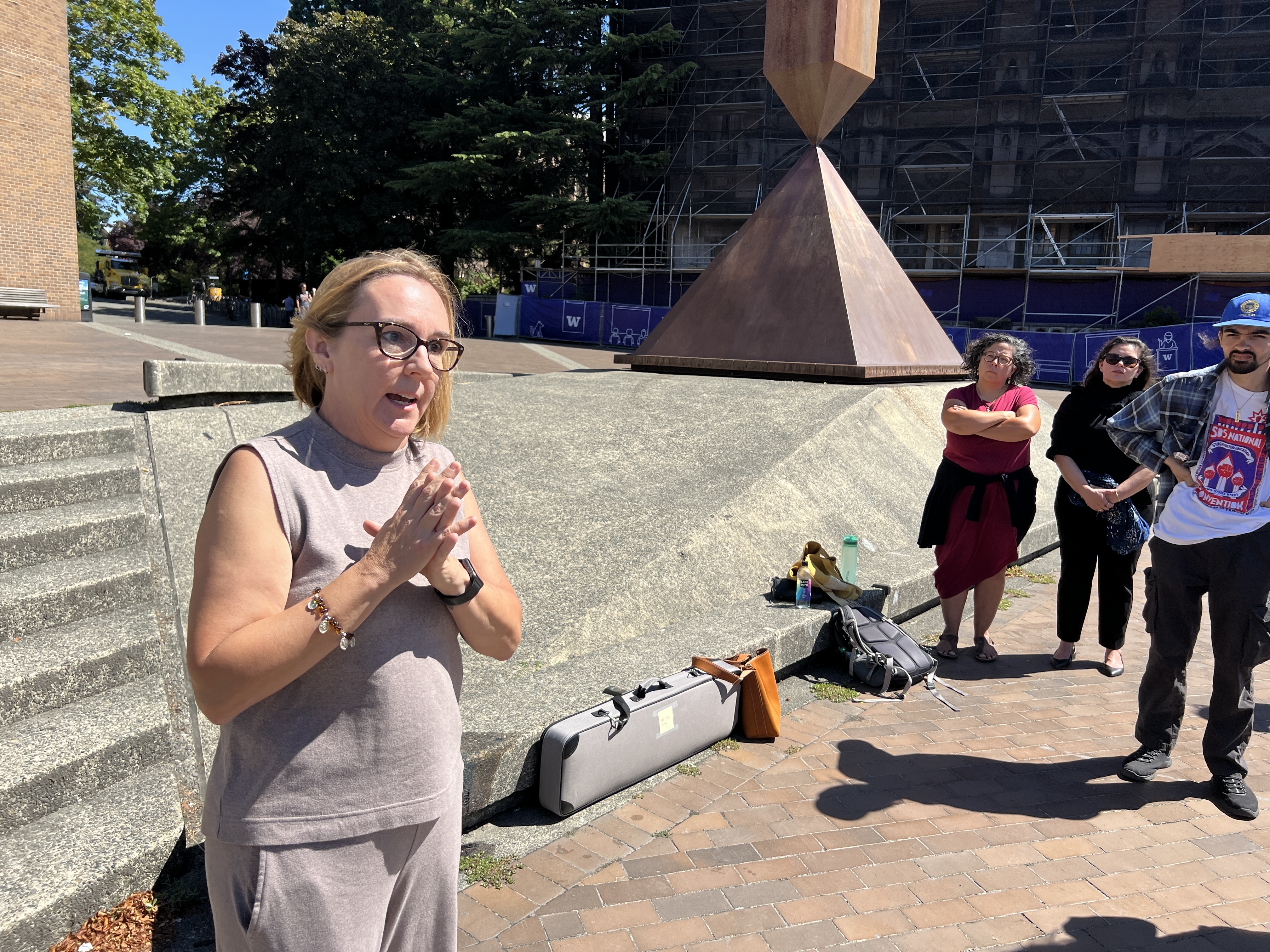 caption: Angelina Godoy and her team at the UW&#39;s Center for Human Rights collected data for their report through records requests from ICE, and PACER court documents. 
