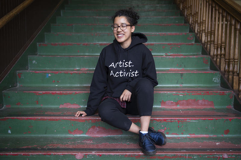 caption: Seattle poet Azura Tyabji has been writing poetry since eighth grade. Her big dream is to publish a book.
