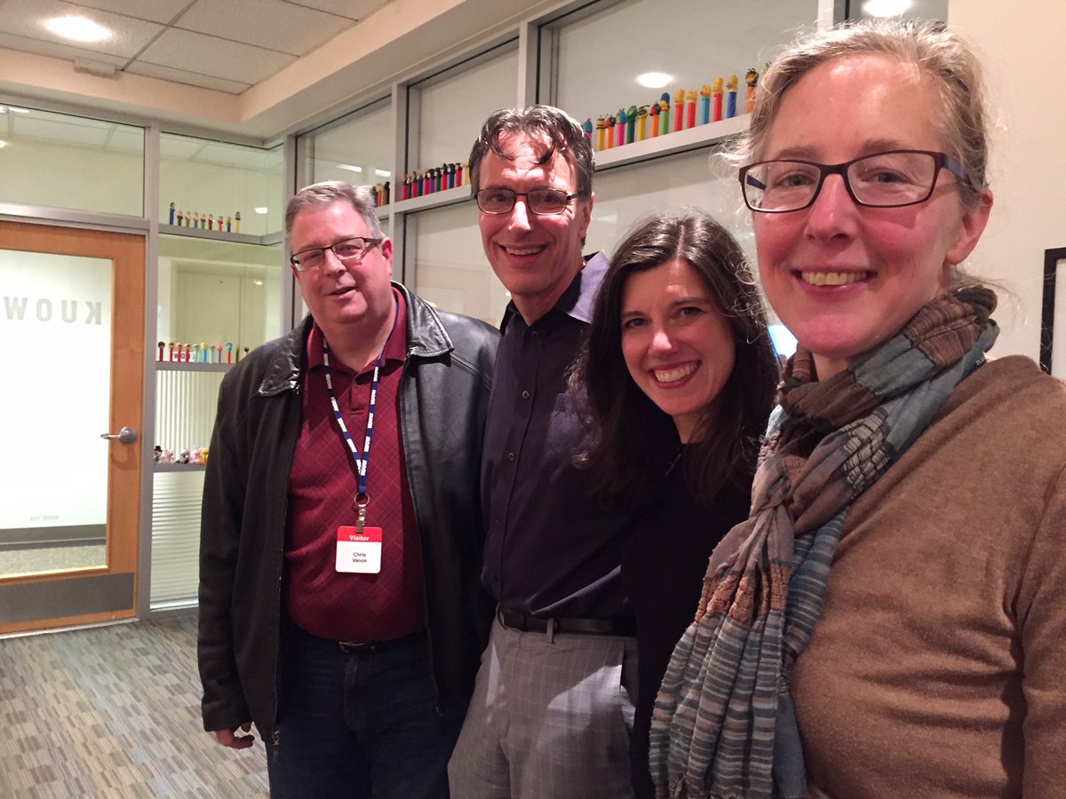 caption: L-R: Chris Vance, Bill Radke, Jessyn Farrell, Amy Radil