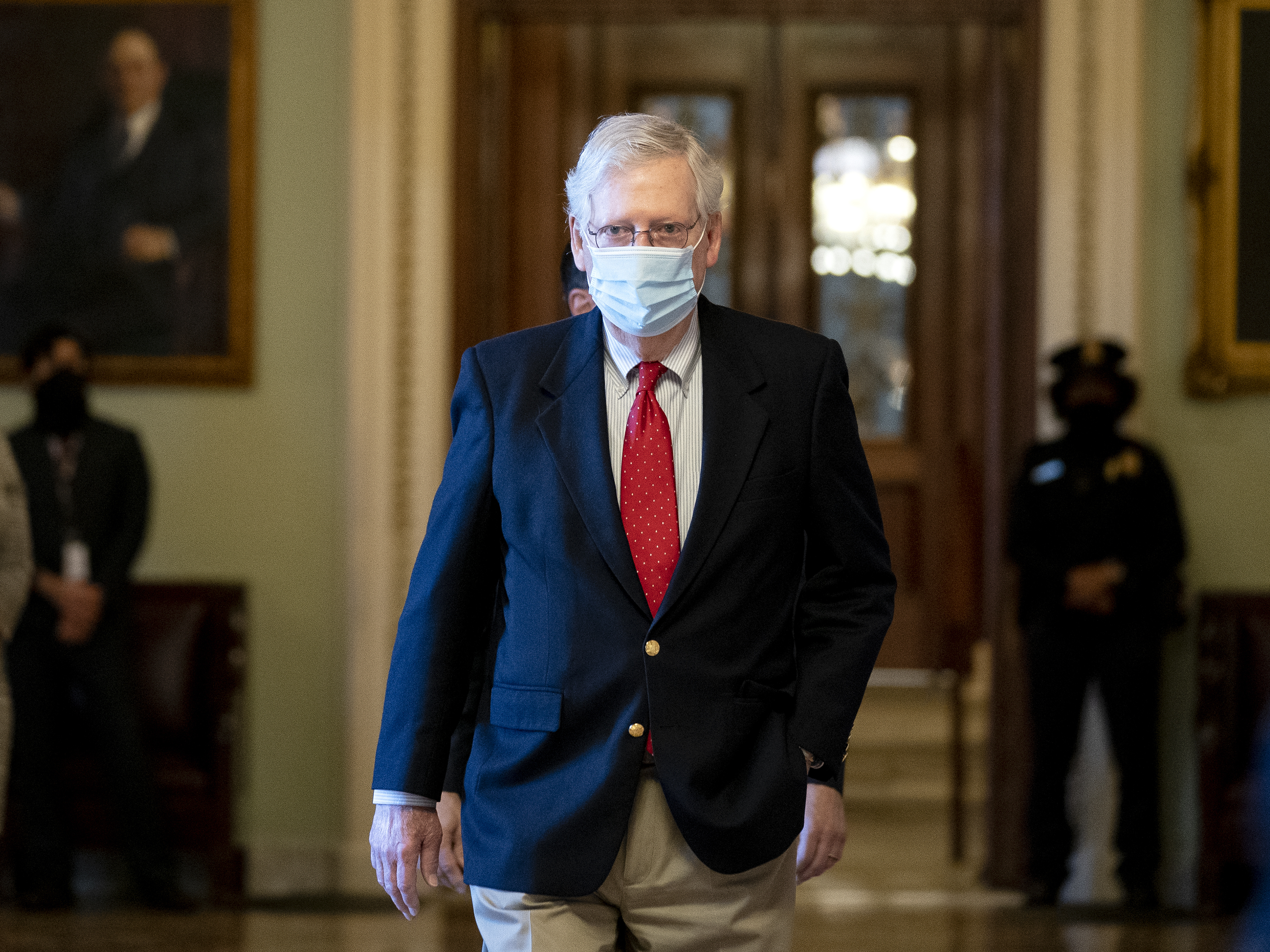 caption: Senate Majority Leader Mitch McConnell, R-Ky., pictured at the Capitol on Friday, acknowledged Joe Biden as president-elect in a speech on the Senate floor on Tuesday for the first time since the election.