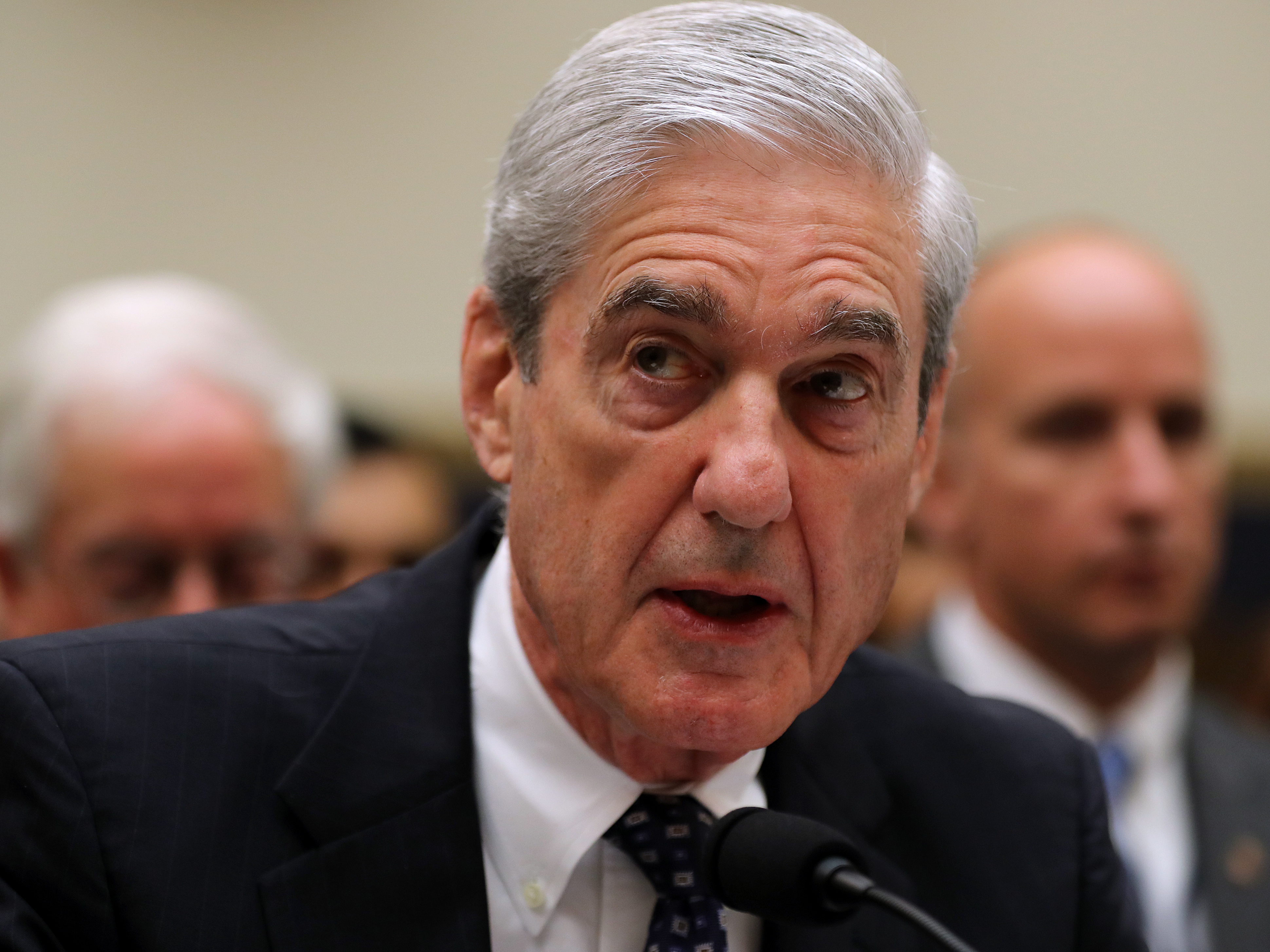 caption: Former special counsel Robert Mueller makes an opening statement before testifying to the House Judiciary Committee about his report on Russian interference in the 2016 presidential election on Wednesday.