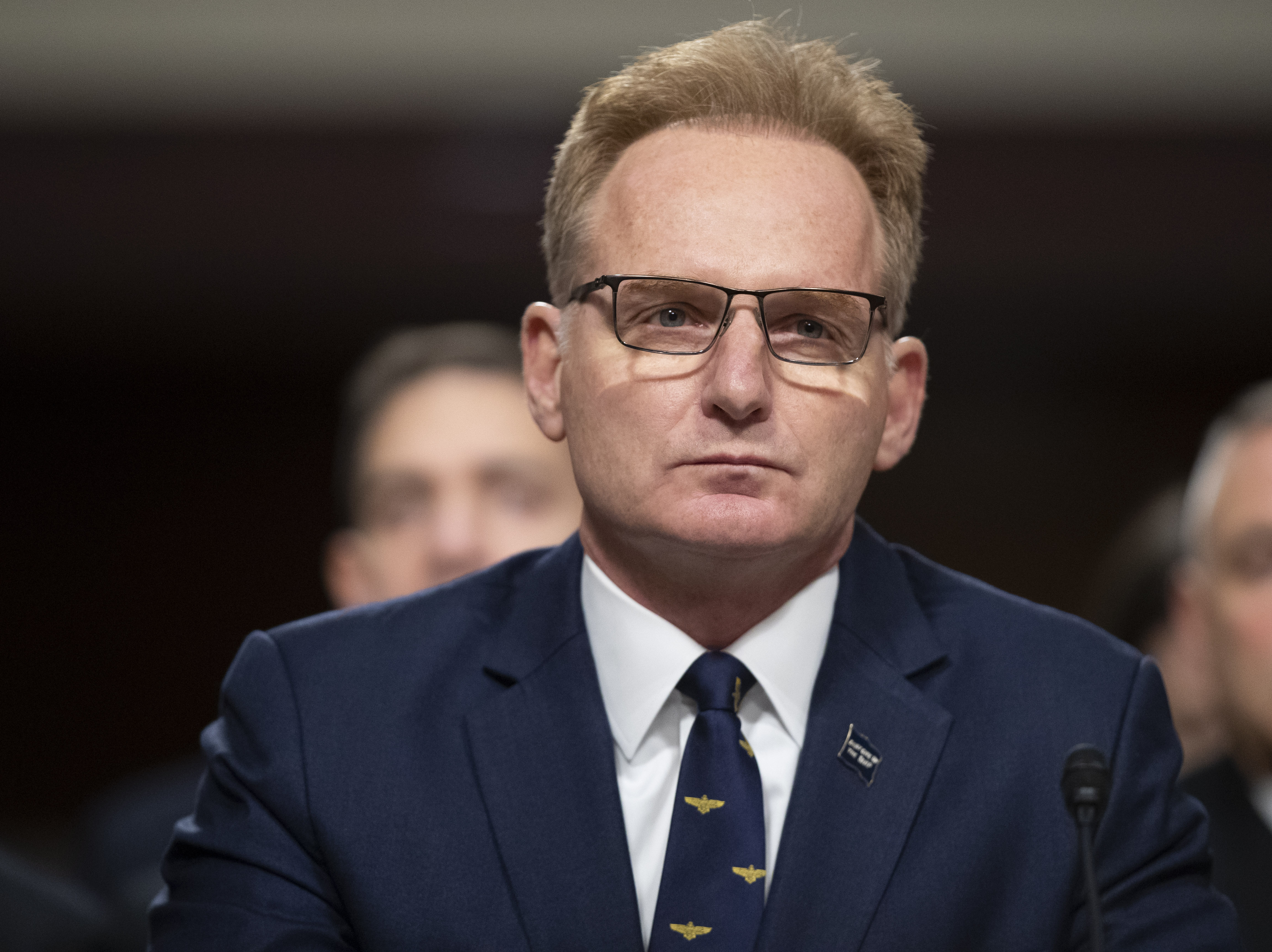 caption: Acting Navy Secretary Thomas Modly testifies during a hearing of the Senate Armed Services Committee in December. On Thursday, Modly relieved Captain Brett Crozier of command of the USS Theodore Roosevelt.