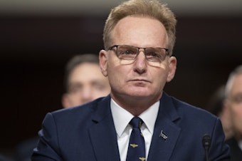caption: Acting Navy Secretary Thomas Modly testifies during a hearing of the Senate Armed Services Committee in December. On Thursday, Modly relieved Captain Brett Crozier of command of the USS Theodore Roosevelt.