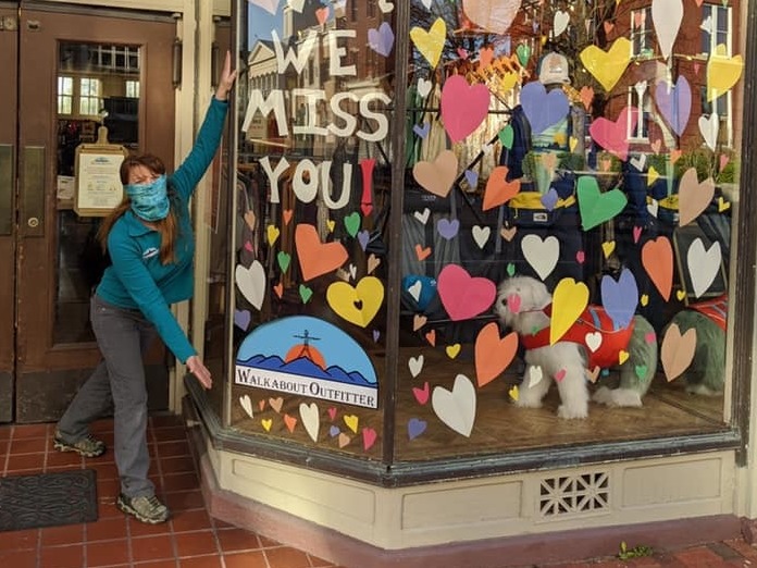 caption: Tina Miller, owner of Walkabout Outfitter, says keeping her business afloat in the pandemic has been beyond challenging. At one point, business was down 90%.