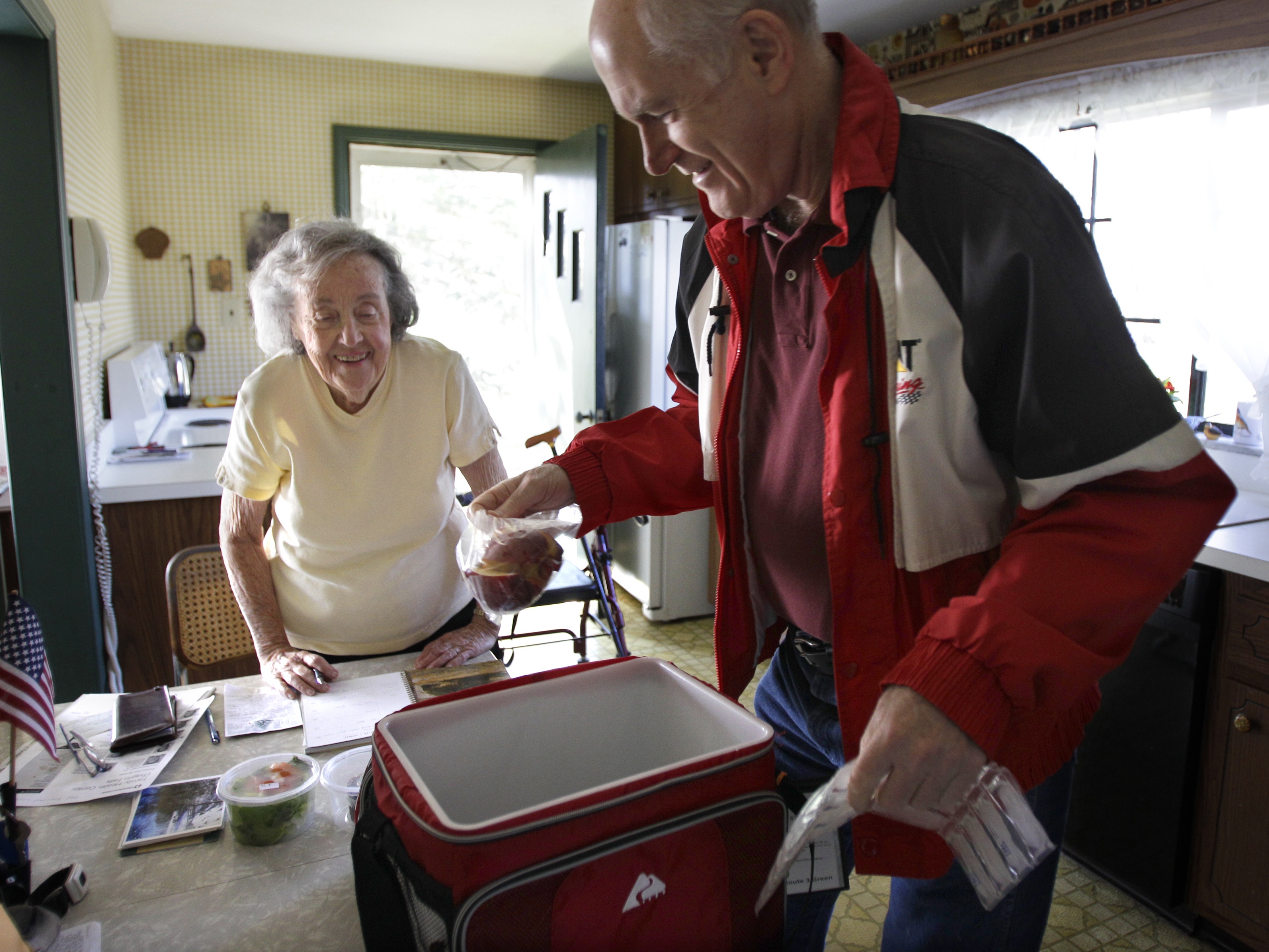 caption: Meals on Wheels, which delivers food to homebound seniors, is among the programs for the elderly and disabled now at risk now because federal agencies have fired staff who administer them.