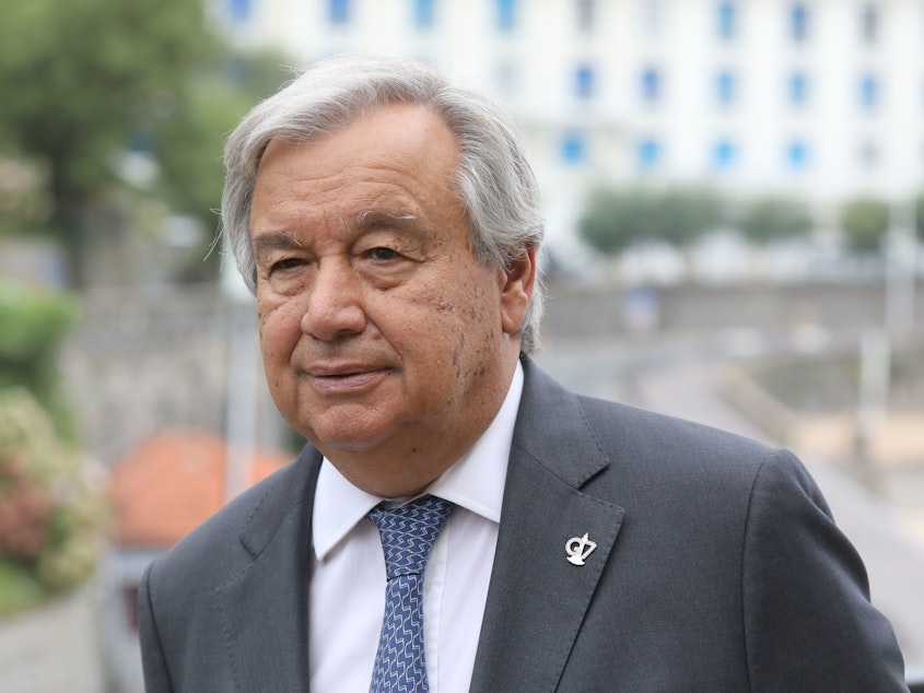 caption: United Nations Secretary-General António Guterres says "there was no unity around the world in the strategy to fight the pandemic."