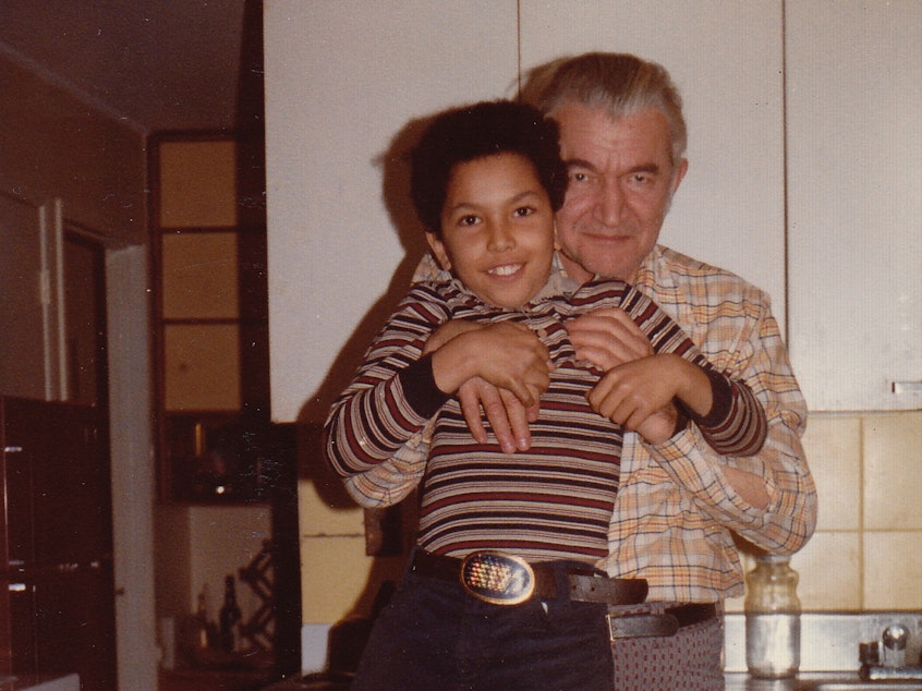 caption: Nabil Ayers with his maternal great-grandfather.