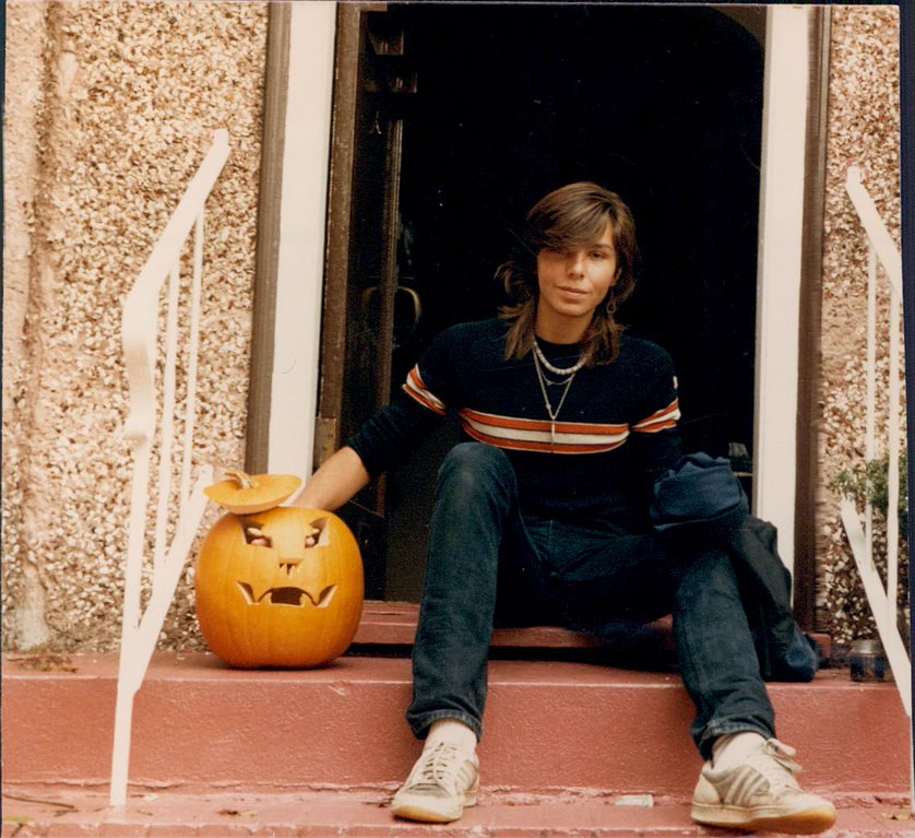 caption: Jay Cook with a Halloween pumpkin shortly before he was killed in November of 1987. Jay was 20 at the time of his death.
