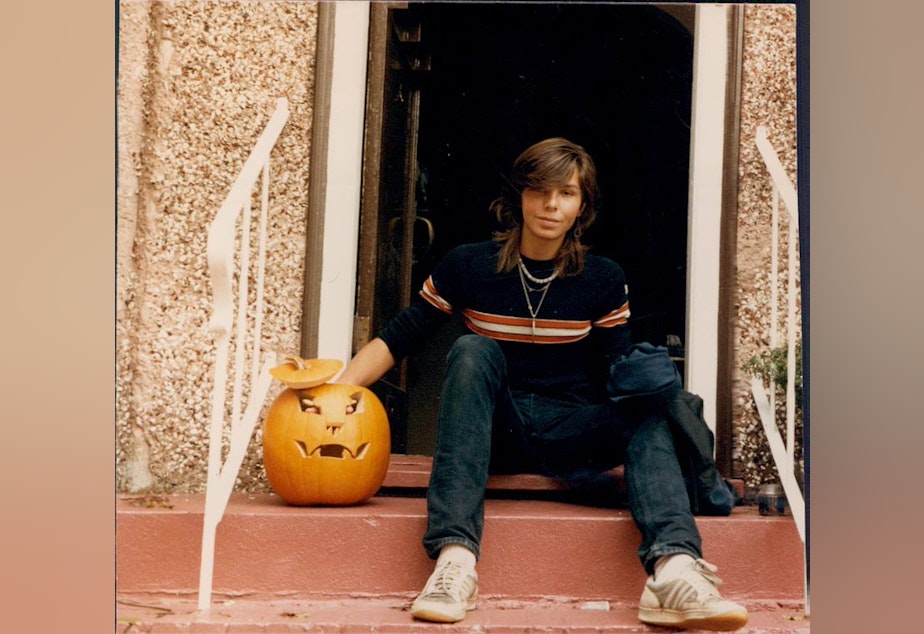 caption: Jay Cook with a Halloween pumpkin shortly before he was killed in November of 1987. Jay was 20 at the time of his death.