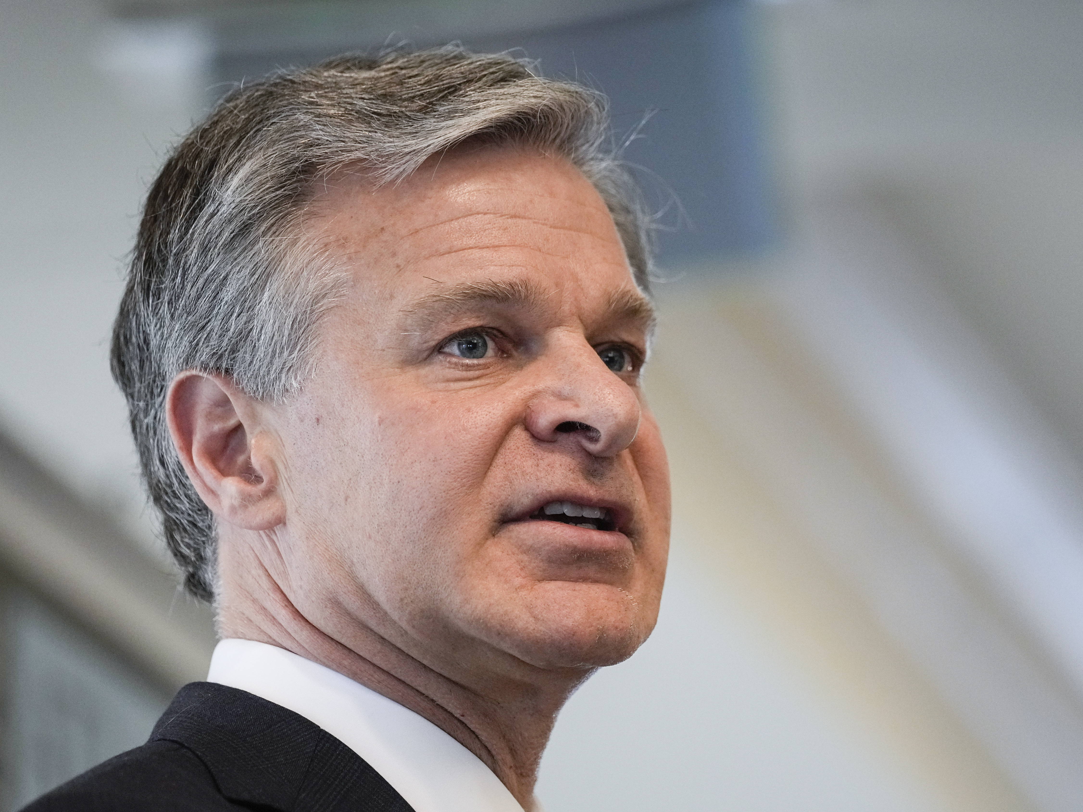 caption: FBI director Christopher Wray testified in front of the House Judiciary Committee Wednesday. Wray is photographed June 20 in Atlanta.