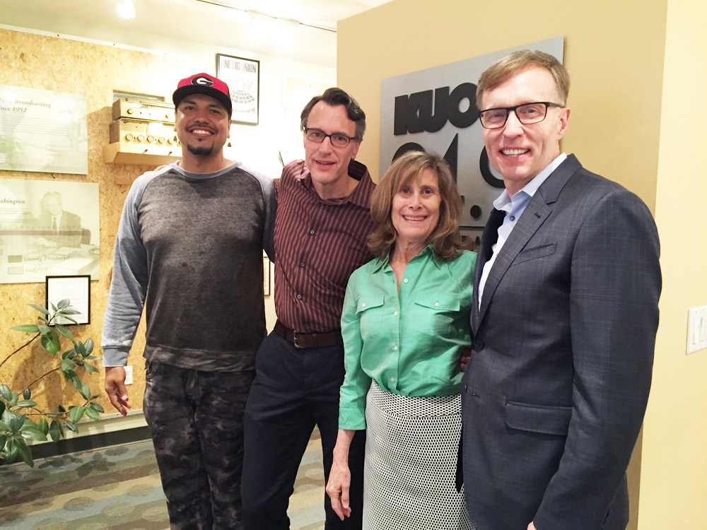 caption: 'Week in Review' panel Gyasi Ross, Bill Radke, Joni Balter and Rob McKenna.