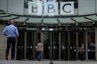 caption: BBC Broadcasting House on July 10, 2023 in London, England. Last week, the Sun newspaper published allegations that a BBC presenter had paid tens of thousands of pounds to a teenager in exchange for explicit photos.