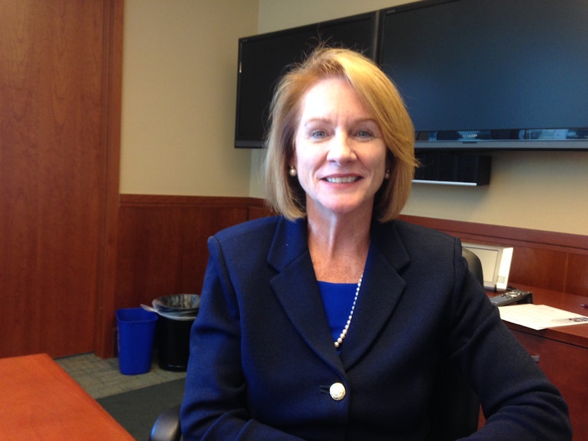 caption: Outgoing U.S. Attorney Jenny Durkan