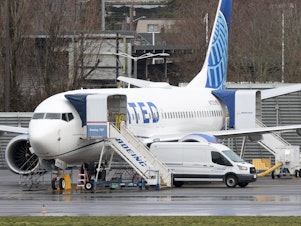 caption: United Airlines is asking pilots to take unpaid leave next month because of a shortage of new Boeing planes. Boeing has slowed deliveries of 737 Max jets because of manufacturing concerns.