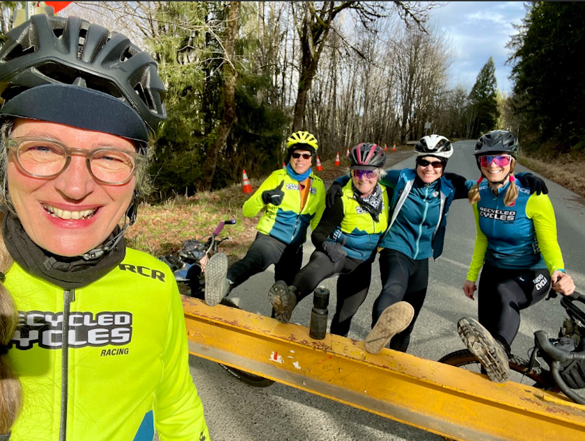 caption: The women cyclists posed for a group selfie on February 17, 2024, before heading into the forest. Nineteen miles later, a cougar would attack one of them. 