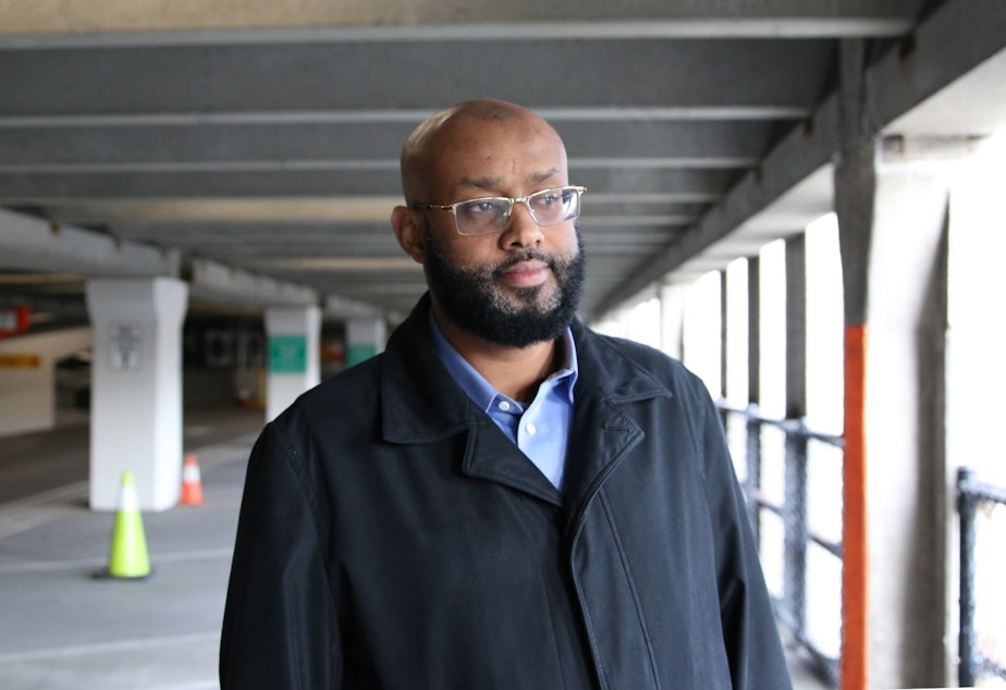 caption: Ahmed Mumin is executive director of the Seattle Rideshare Drivers Association