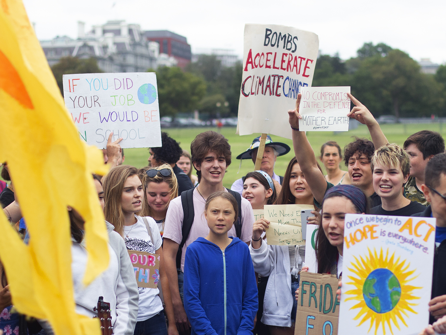 caption: Greta Thunberg says she wants people to use the power of their votes to elect leaders who will work to reduce carbon emissions and slow global warming.
