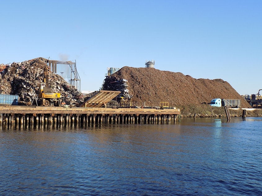 caption: Seattle Iron and Metal on Seattle's Duwamish River in November 2019.