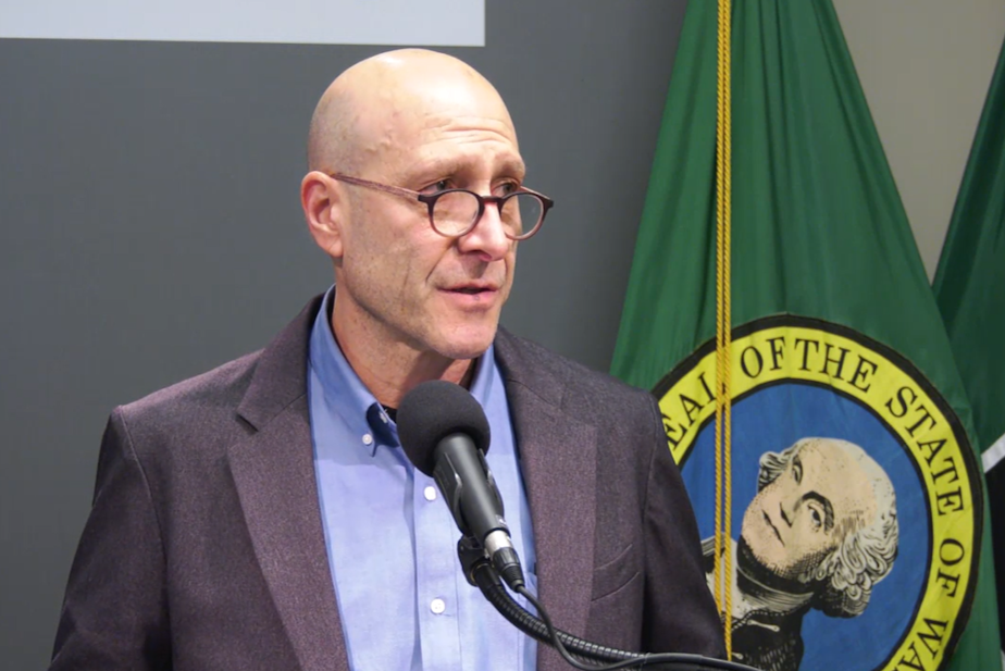 caption: Dr. Jeff Duchin with Public Health Seattle-King County speaks at a media briefing on the region's COVID-19 outbreak, Wednesday, March 4, 2020. 