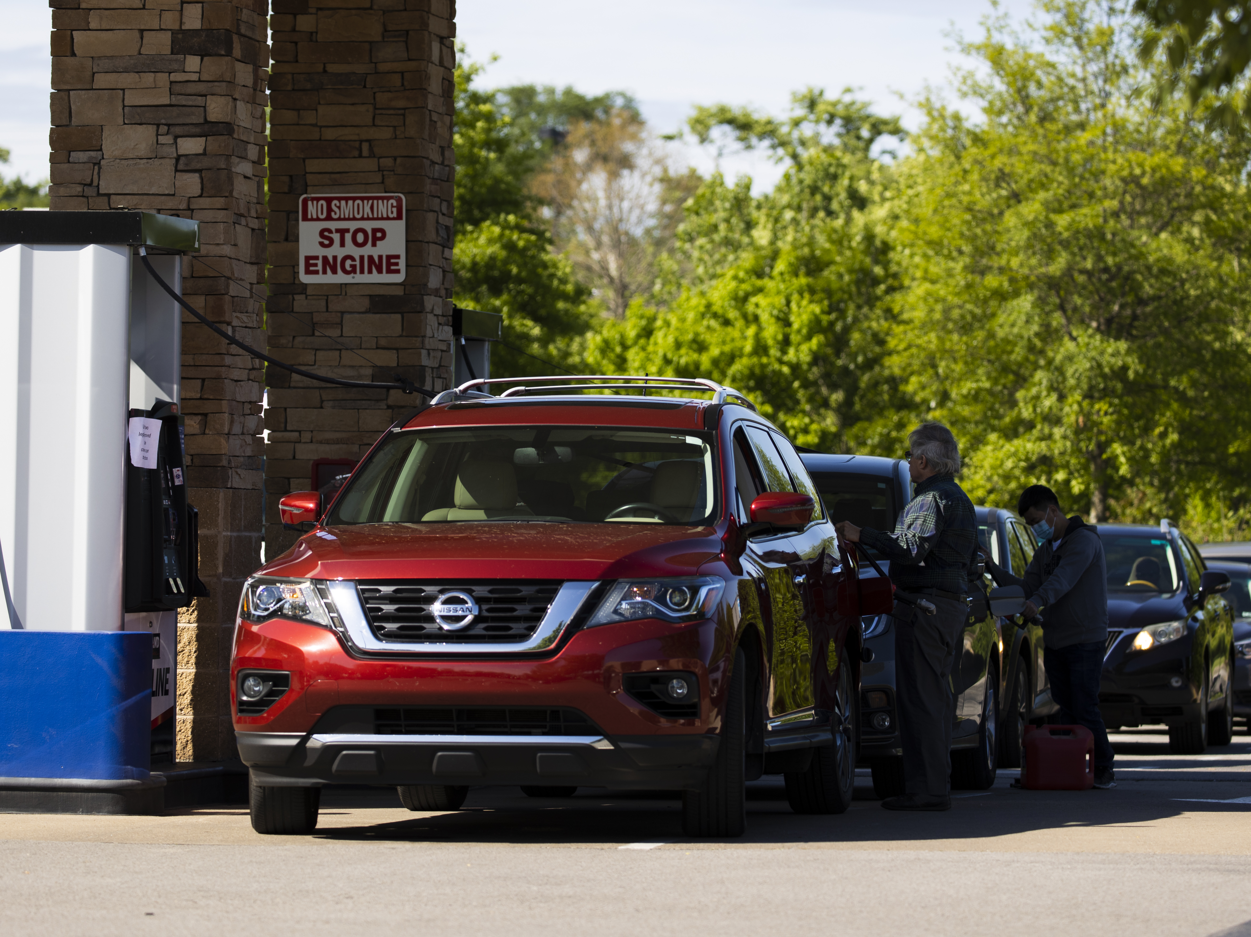 caption: Customers wait in line to fill up their tanks this week at a Costco gas station in Nashville, Tenn. It will take several days for the supply chain of fuel to return to normal even after Colonial Pipeline said it had brought its entire pipeline system back into operation.