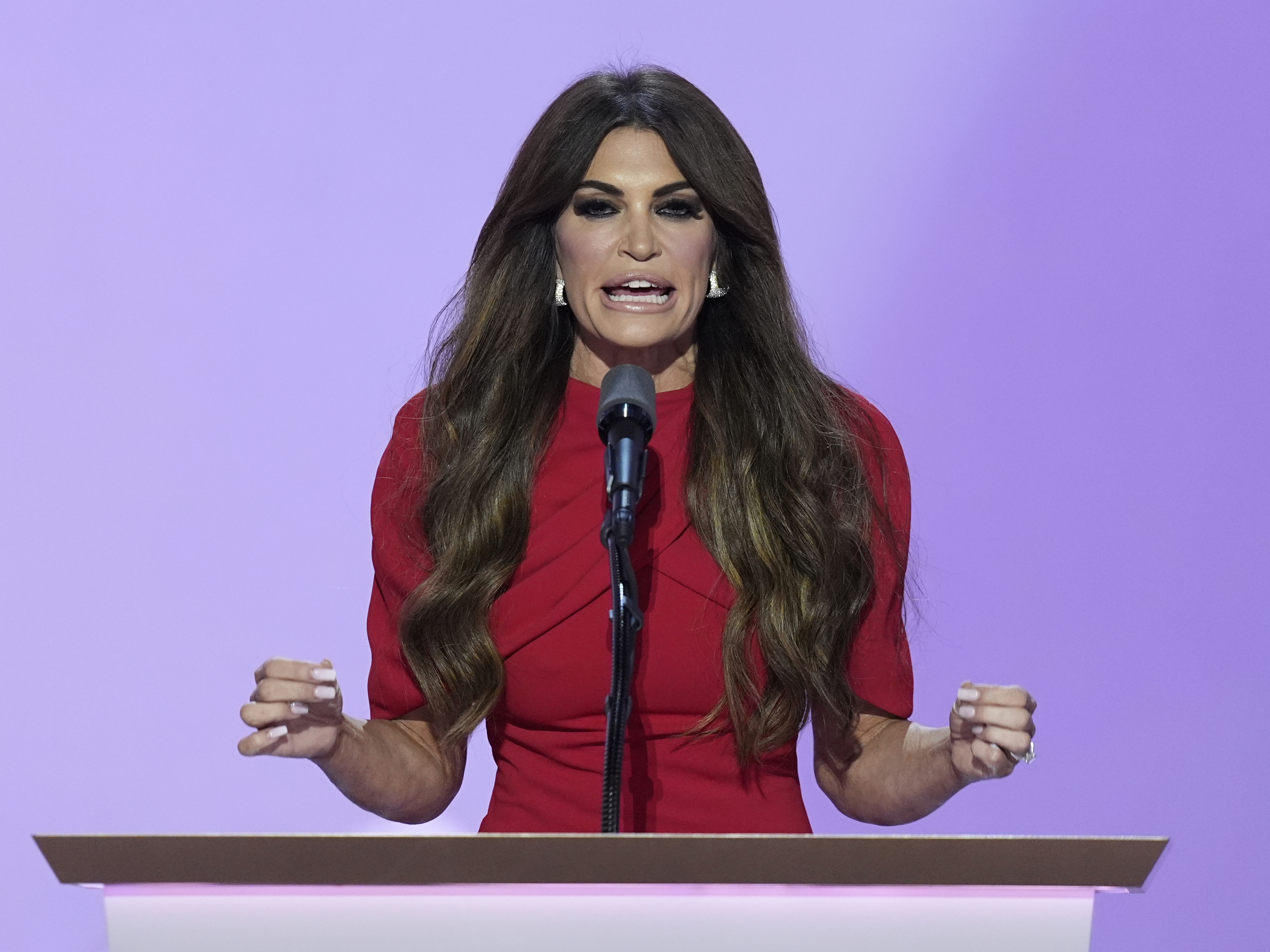caption: Trump has nominated Kimberly Guilfoyle, pictured speaking at the Republican National Convention in July, to be the U.S. ambassador to Greece.
