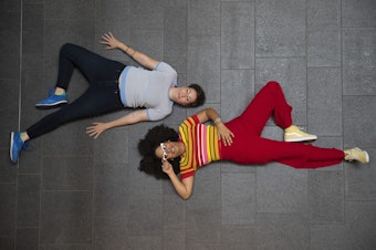 caption: Jeannie Yandel and Eula Scott Bynoe are co-hosts of Battle Tactics For Your Sexist Workplace, a new podcast from KUOW Public Radio in Seattle.