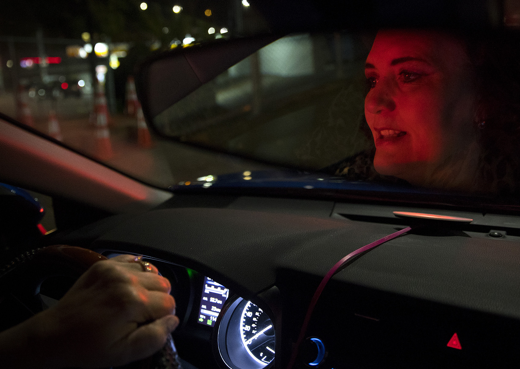 caption: Melinda Miner drives Uber on Tuesday, September 10, 2019, in Seattle. She also drives Lyft. 