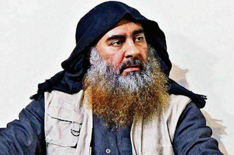 caption: The late ISIS leader Abu Bakr al-Baghdadi in an undated picture released this week by the Pentagon.