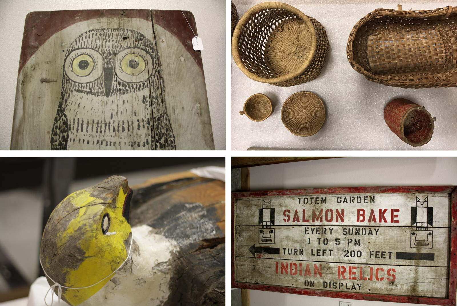 caption: Relics collected or created by William Shelton, stored at the Hibulb Cultural Center