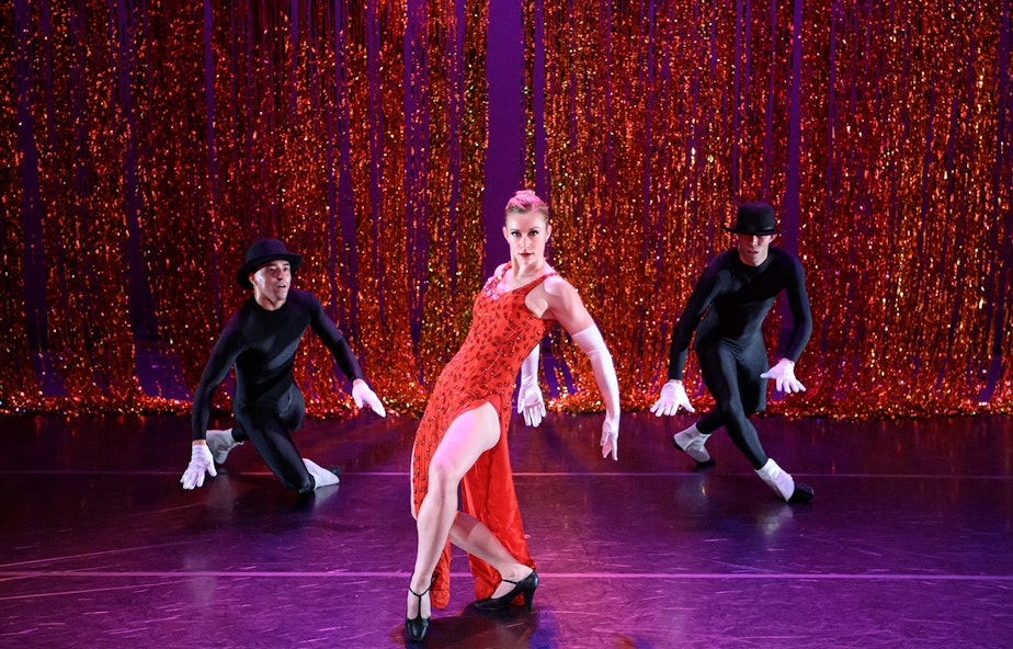 caption: Spectrum dancer Jaclyn Wheatley in Donald Byrd's "Harlem Nutcracker," 2019