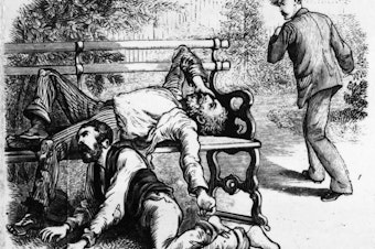 caption: Engraving from a series of images titled "The Great Yellow Fever Scourge — Incidents Of Its Horrors In The Most Fatal District Of The Southern States."