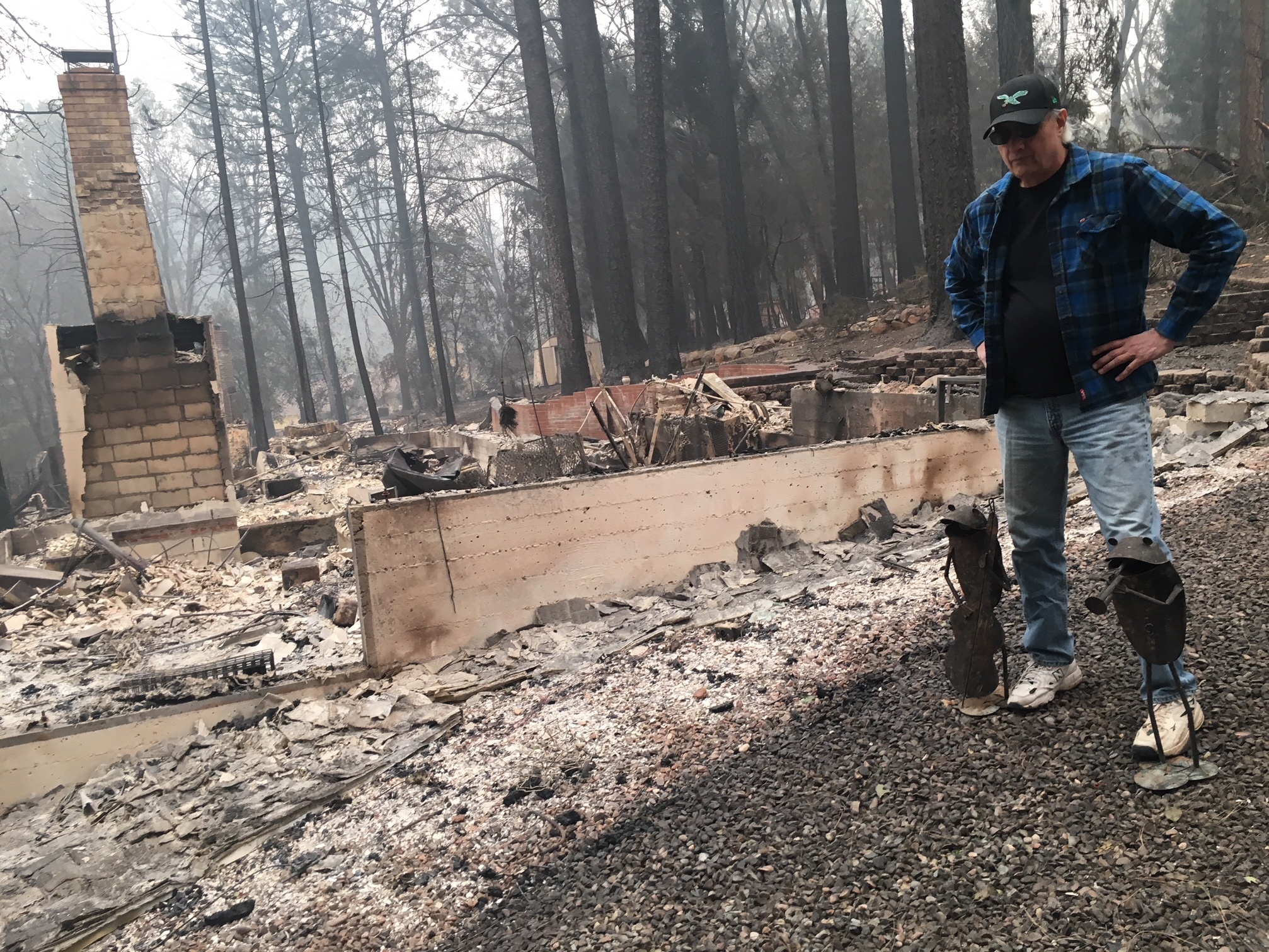 caption: The home Jim Knaver shared with his wife, Toni, in Paradise, Calif., was completely leveled by the Camp Fire.